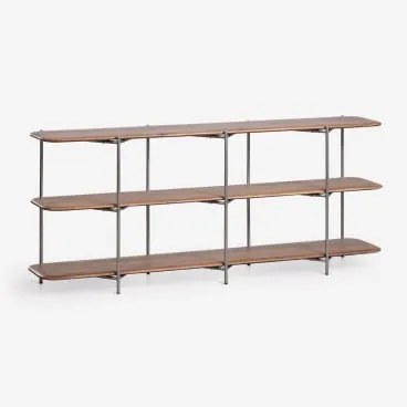 Estante Em Madeira De Manga E Aço Inoxidável Vimara 180 X 75 Cm - Sklum