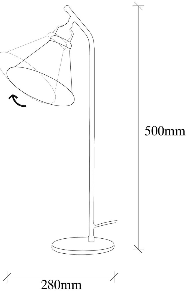Candeeiro de Mesa Sivani – Preto e Dourado – 28 cm x 50 cm