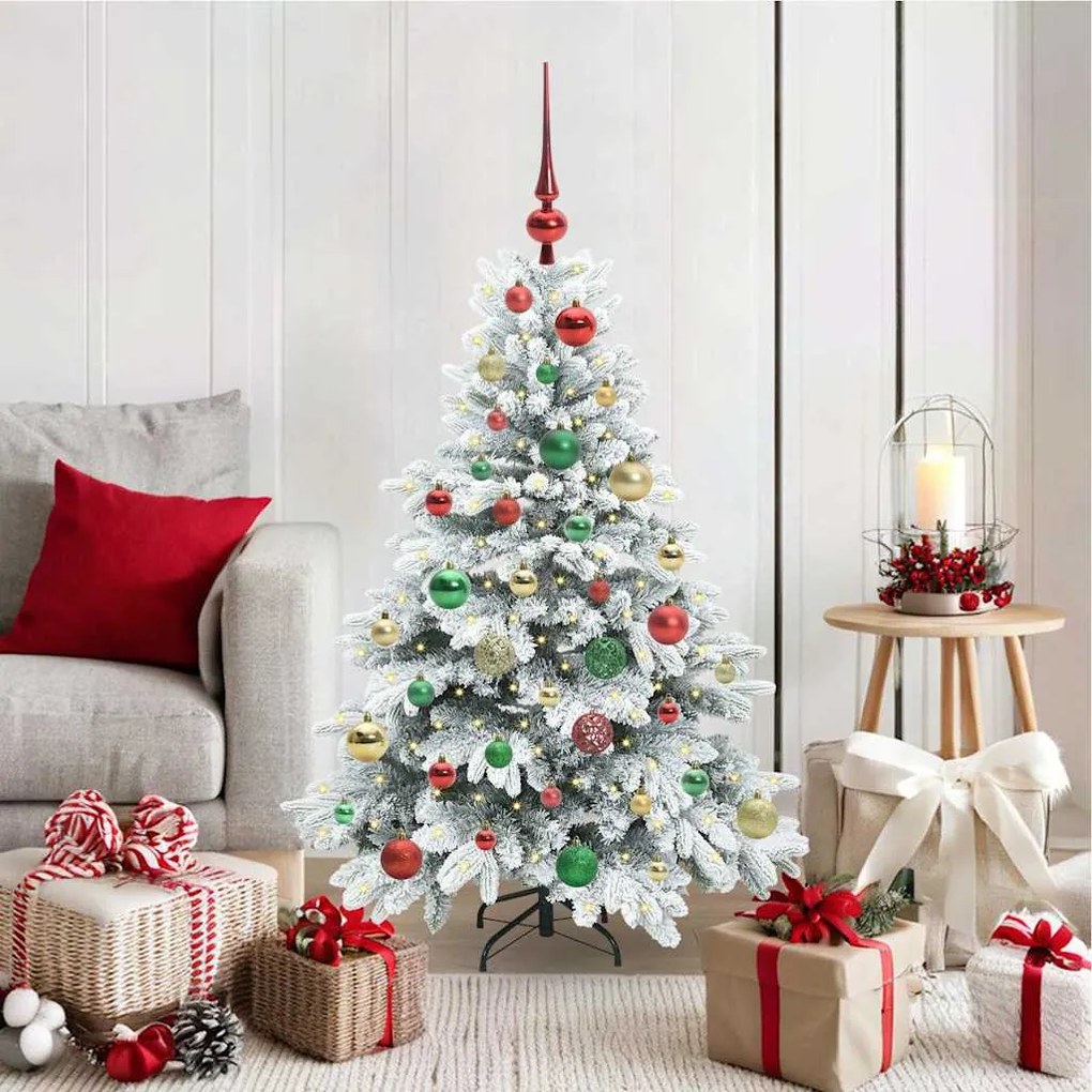 vidaXL Árvore de Natal Artificial com 150 LEDs Branco 120 cm PE e PVC