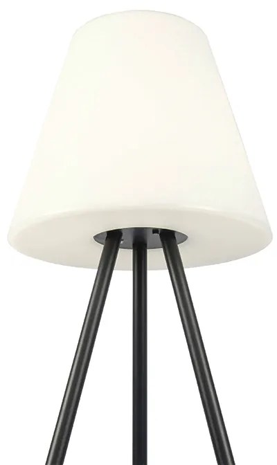 Candeeiro de pé moderno para exterior preto IP44 com LED solar - Virginia