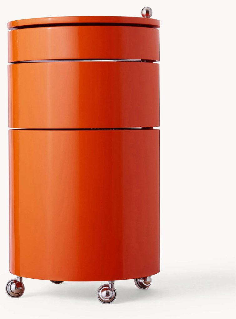 Gaveteiro redondo com rodas Barboy, Design Verner Panton
