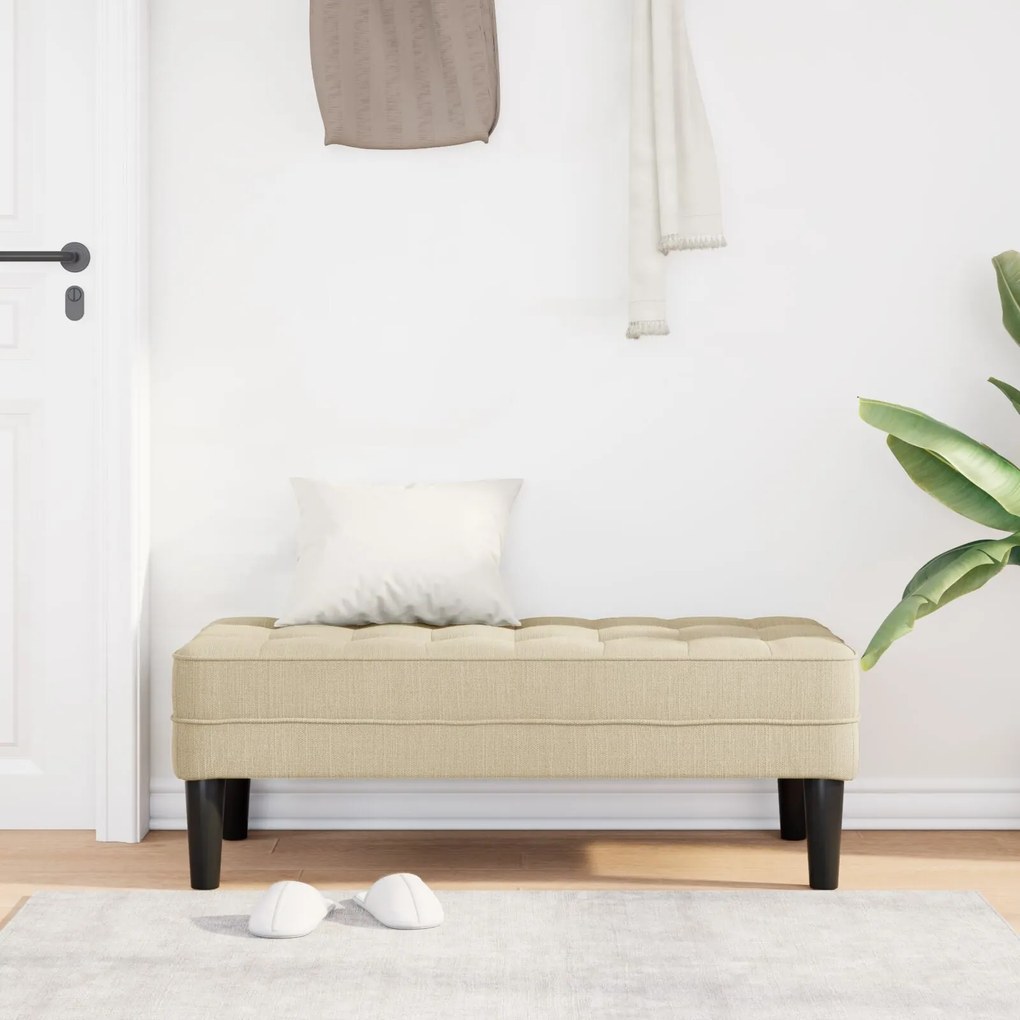 Banco vidaXL Creme 113x57x39 cm Tecido