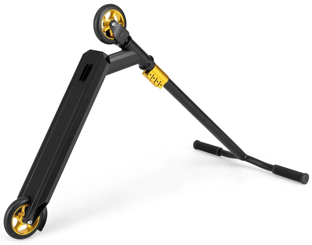 Trotinete de acrobacias para crianças com mais de 10 anos Trotinete profissional com 2 rodas e plataforma de alumínio Carga 100kg Preta
