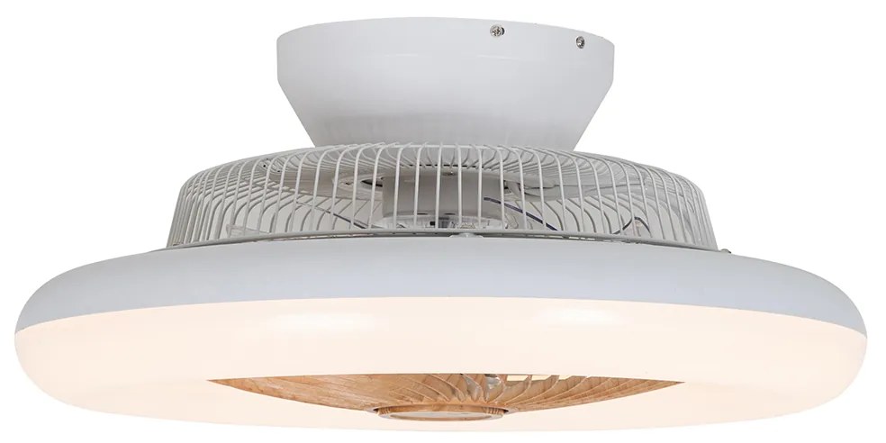 Ventilador de teto em madeira com LED e comando remoto - Clima Design,Rústico