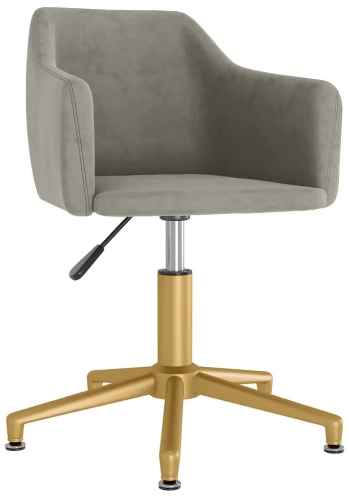 Cadeiras de jantar giratórias 2 pcs veludo cinzento-claro