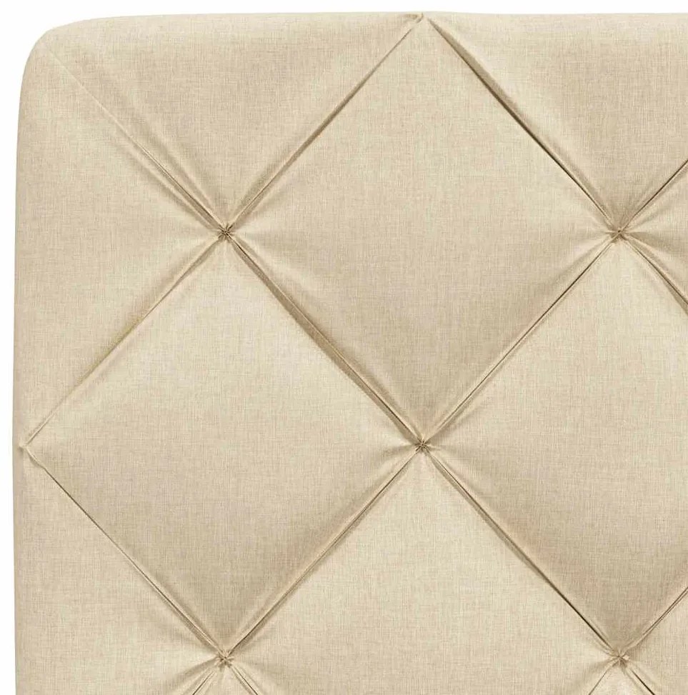 Estrutura de cama sem colchão 120x200 cm tecido cor creme