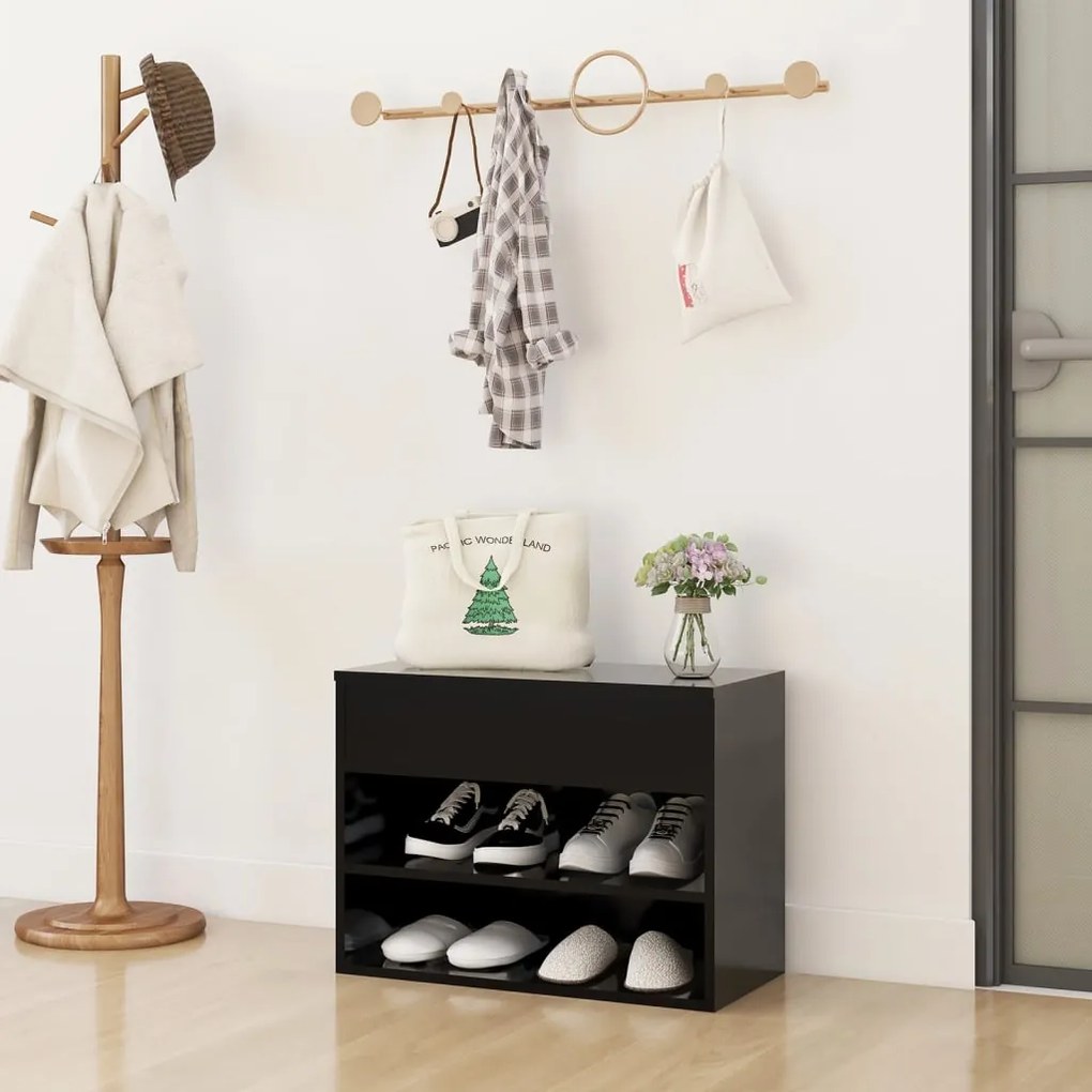 808739 vidaXL Banco sapateira 60x30x45 cm contraplacado preto