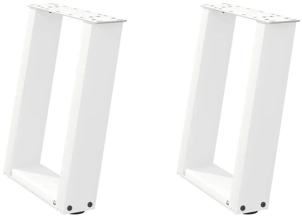 Pés para mesa de centro em formato de U, 2 peças, branco, 38x(42-43) c