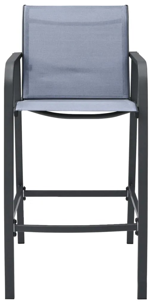Cadeiras de bar para jardim 2 pcs textilene cinzento