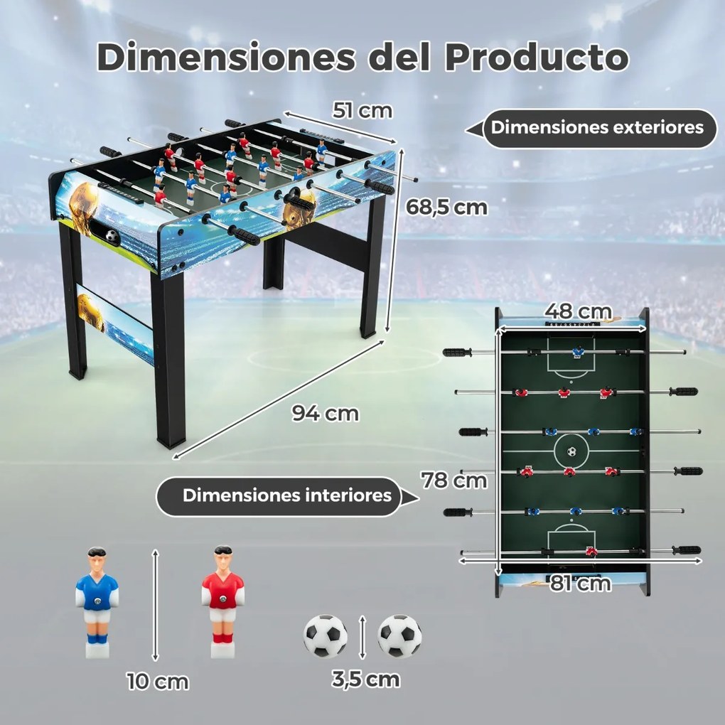 Mesa de matraquilhos de 94 cm para crianças com painel de avaliação e pernas amovíveis para sala de jogos, festas e matraquilhos 94 x 51 x 68,5 cm