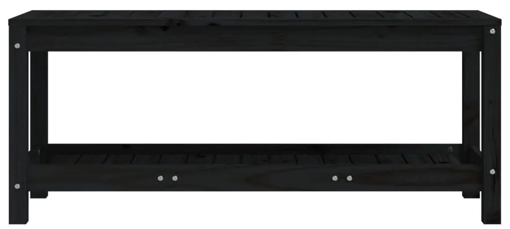 Banco de jardim 108x35x45 cm madeira de pinho maciça preto