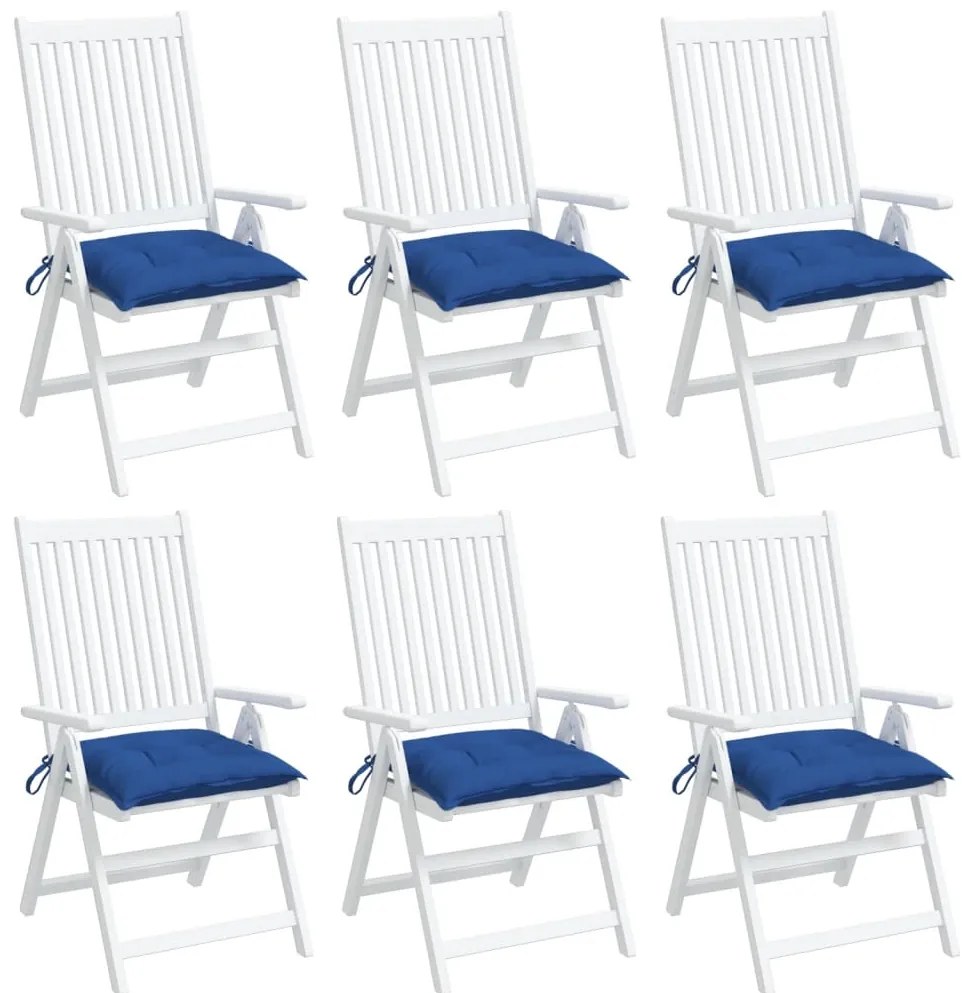 Almofadões de cadeira 6 pcs 40x40x7 cm tecido oxford azul