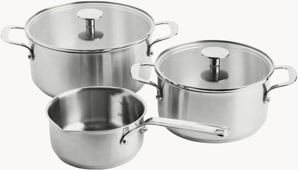 Conjunto de cozinha em aço inoxidável Classic, conjunto de 5
