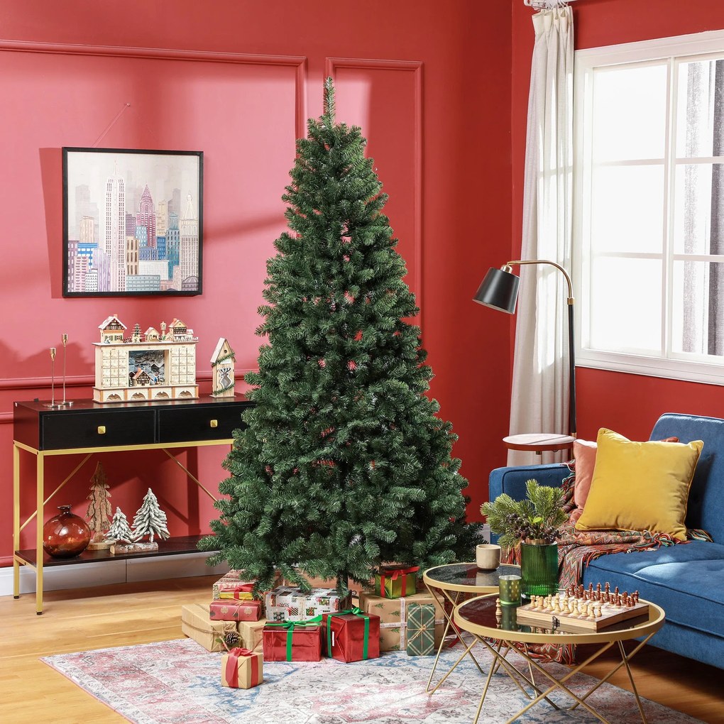Árvore de Natal 210 cm Árvore de Natal Artificial com 1064 Ramos de Ar