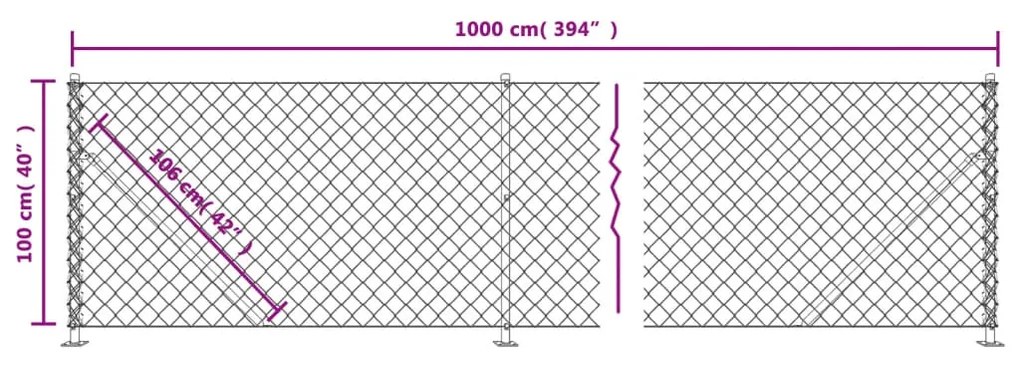 Cerca de arame com flange 1x10 m verde