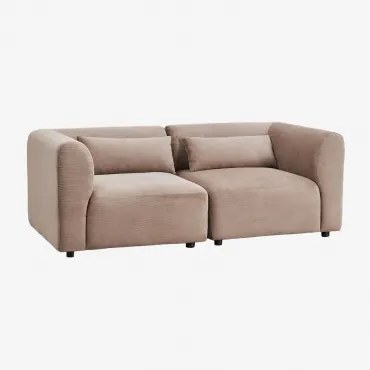 Sofá Modular De 2 Peças Fogler Bombazina Camelo Castanho - Sklum