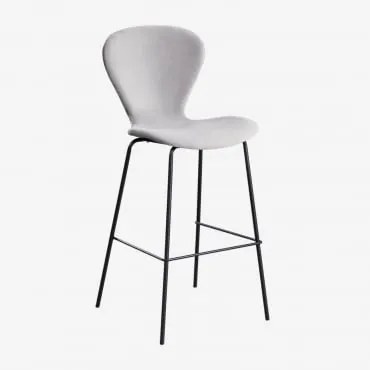 Pacote Com 4 Bancos Altos Uit ↑75 Cm & Negro & Velluto Cinza Claro & Velluto - Sklum