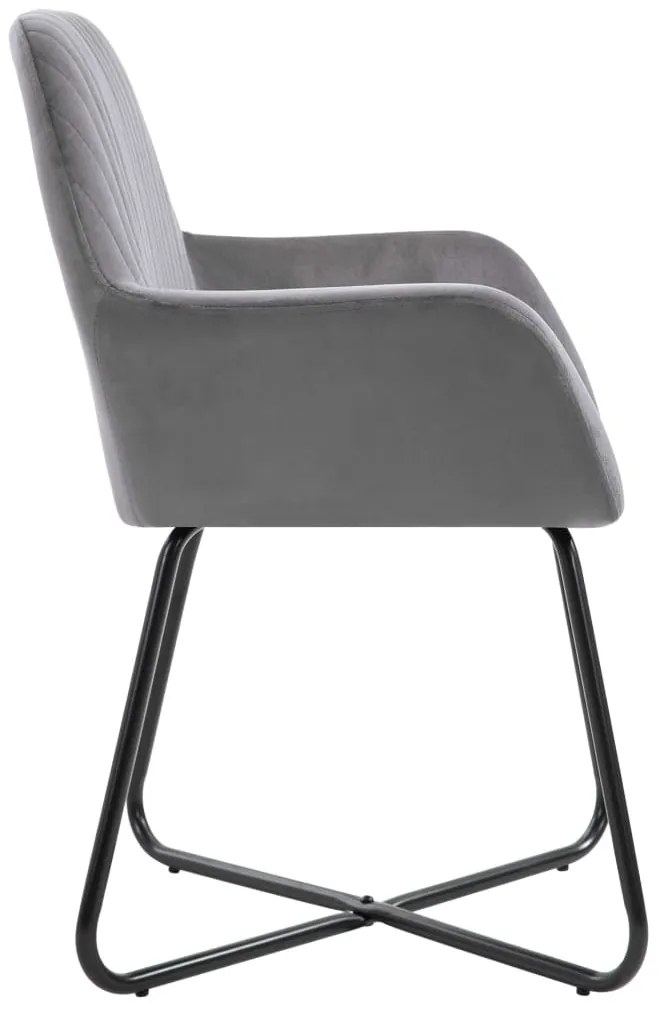 Cadeiras de jantar 2 pcs veludo cinzento