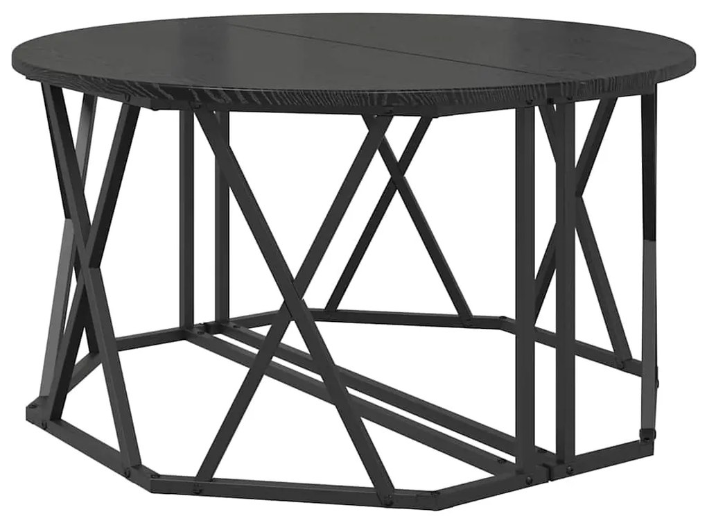 Mesa de Centro vidaXL Preta de Carvalho 80x80x42 cm em Madeira de Enge