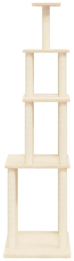 Árvore para gatos c/ postes arranhadores sisal 183 cm cor creme