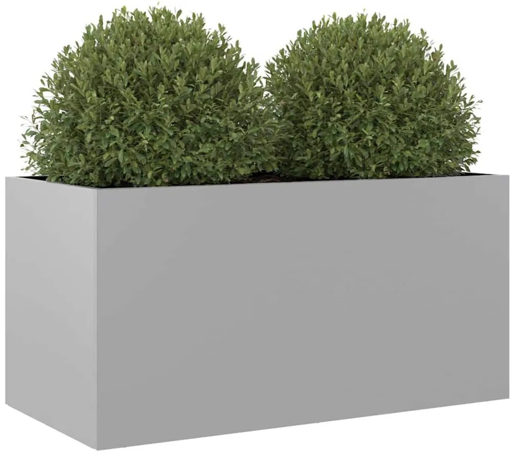 Vaso/floreira 62x30x29 cm aço galvanizado prateado