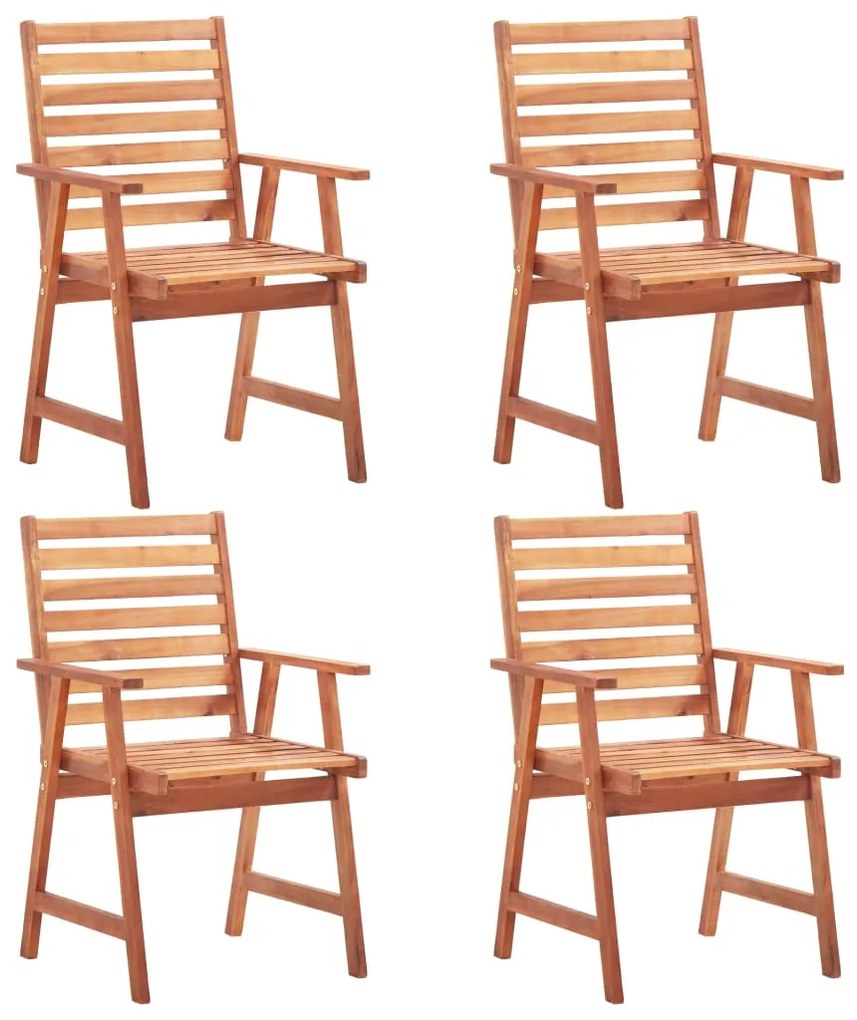 vidaXL Cadeiras jantar p/ jardim 4 pcs madeira de acácia maciça