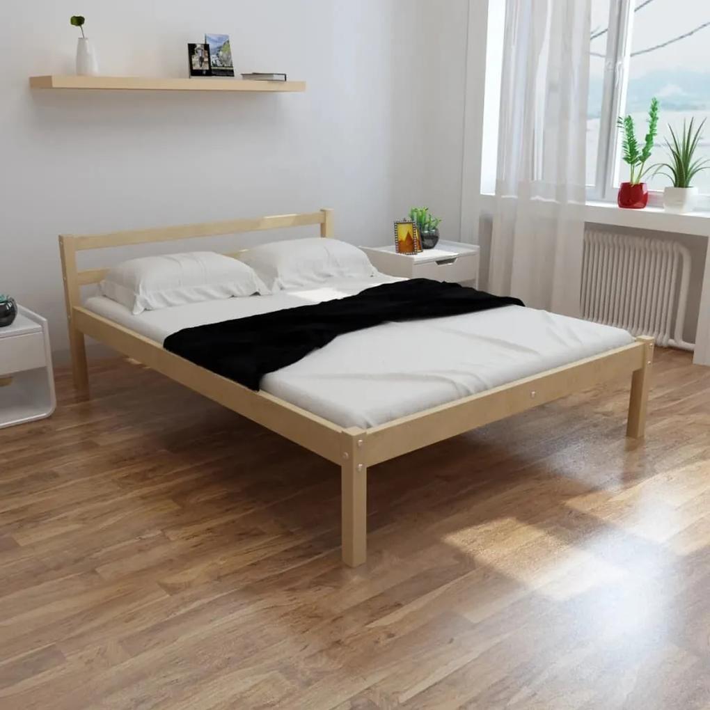 Cama com colchão 140x200 cm madeira de pinho maciça