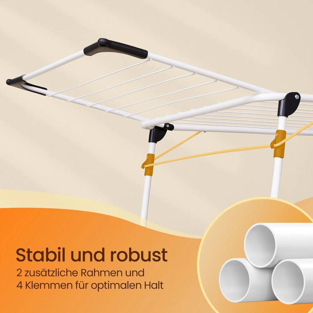 Estendal dobrável para roupa 56,5 x 173 x 96,5 cm Branco