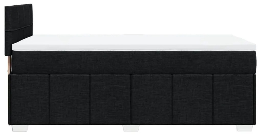 Cama com molas/colchão 90x190 cm tecido preto