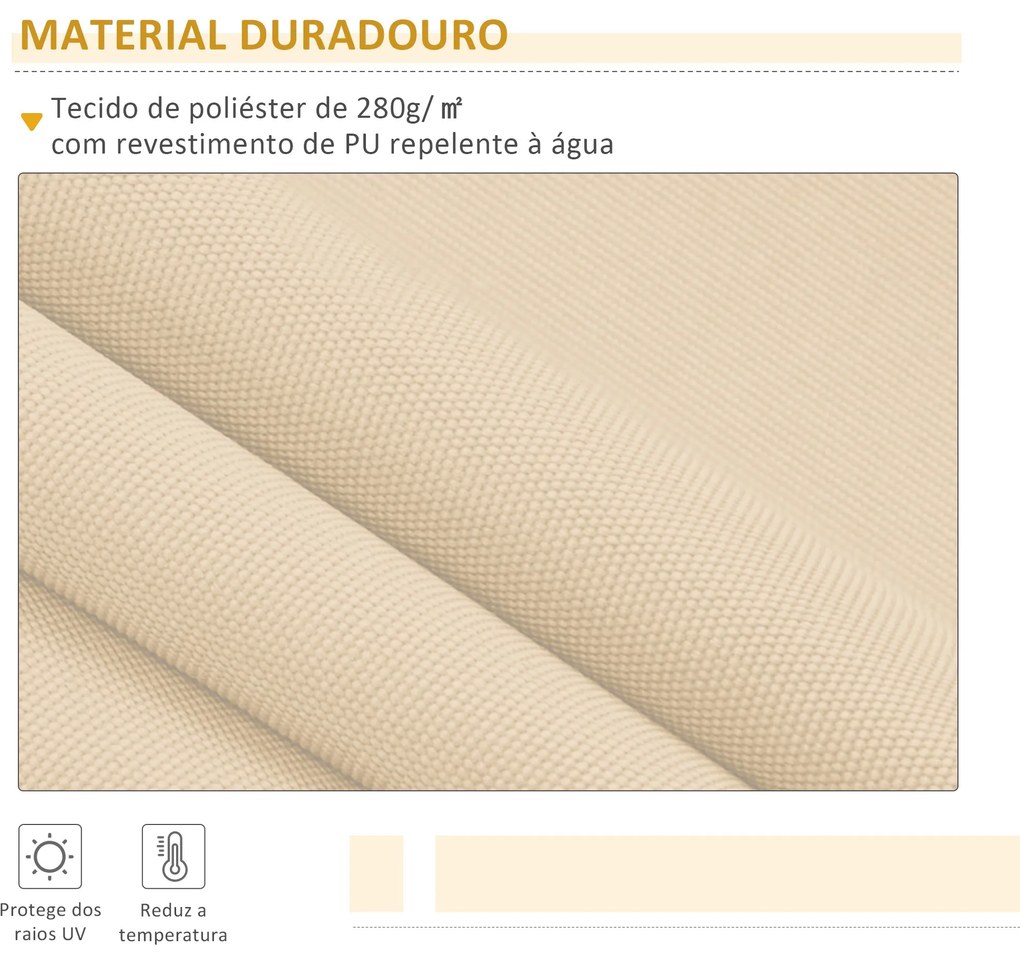 Toldo de Parede Retrátil Manual – Modelo Faro – 295x245 cm – Cor Bege