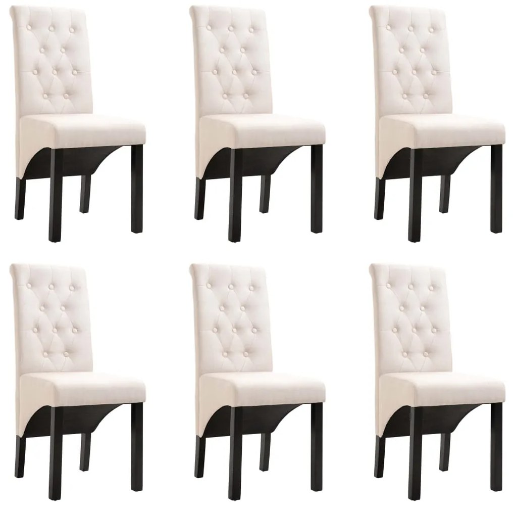 vidaXL Cadeiras de jantar 6 pcs tecido cor creme
