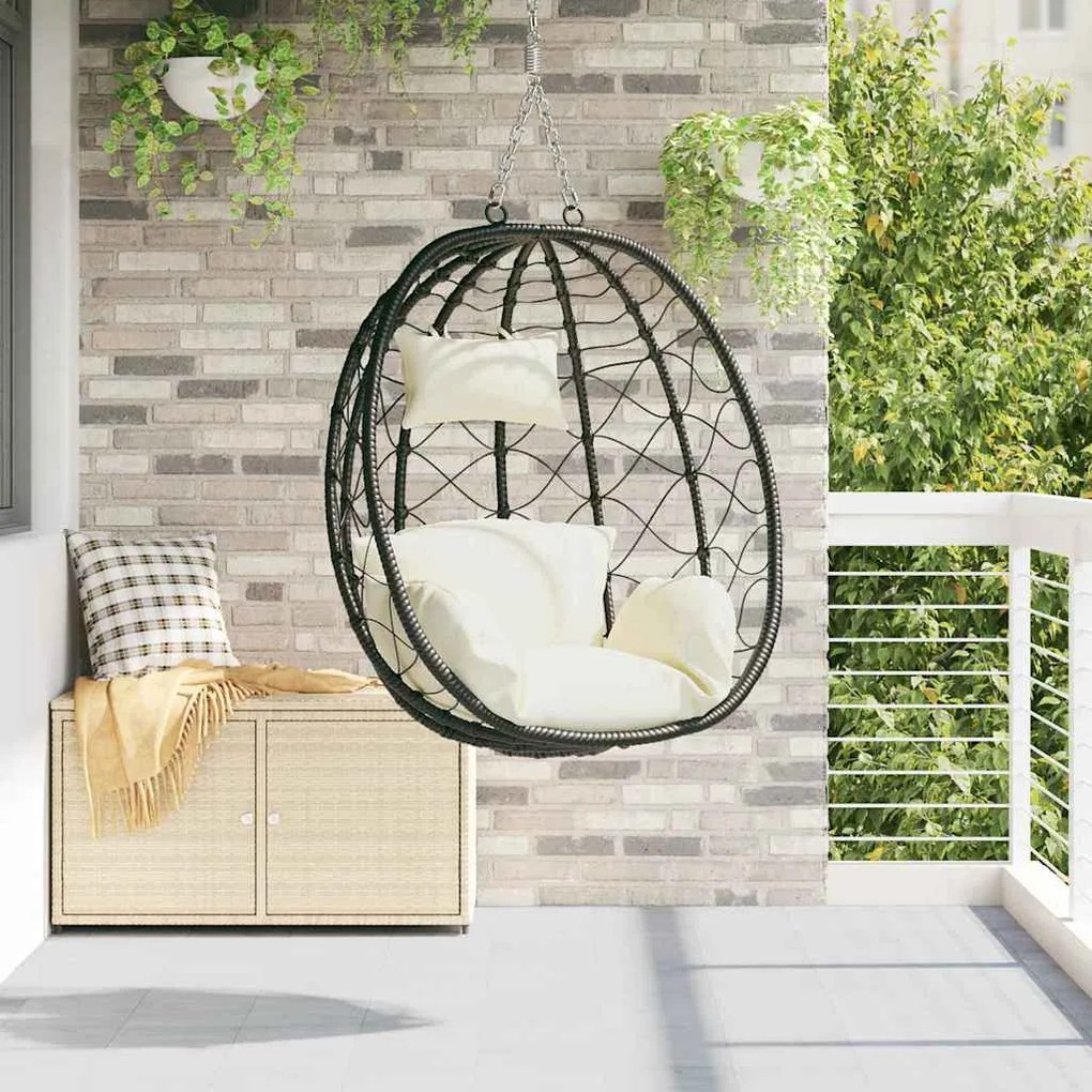 vidaXL Cesta de Ovo Suspensa sem Base Creme Branca em Polirattan