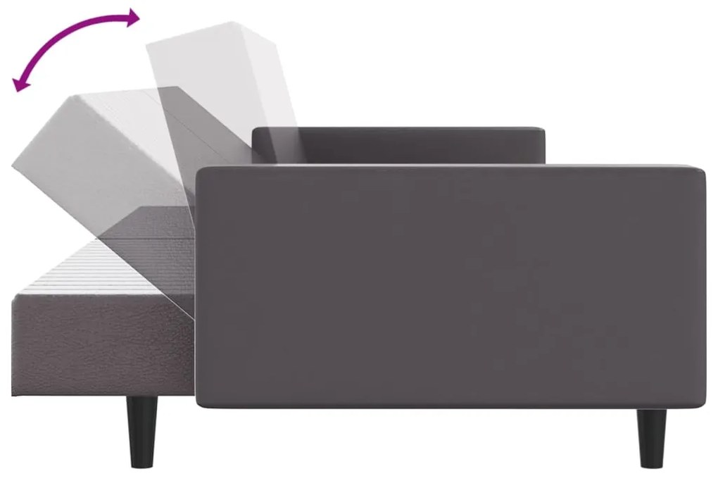 2 pcs conjunto de sofás couro artificial cinzento