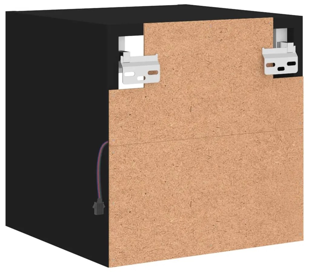 Móvel de parede para TV com luzes LED 30x28,5x30 cm preto