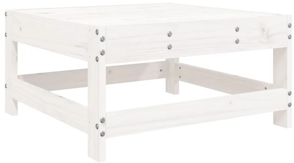 6 pcs conjunto sofás de jardim madeira de pinho maciça branco