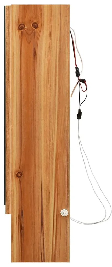 Armário espelhado casa banho com LED 80x15x60 cm MDF carvalho