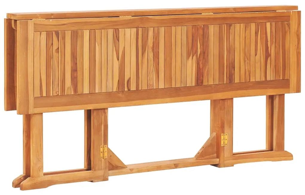 7 pcs conjunto jantar dobrável p/ exterior madeira teca maciça