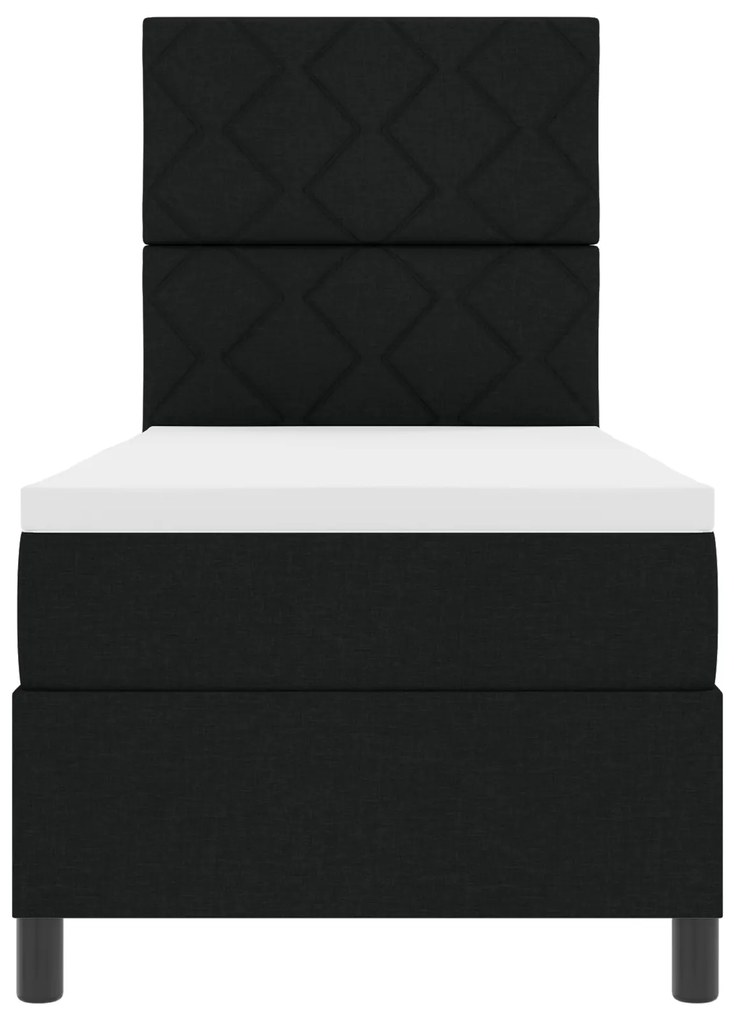 Cama Box com Colchão Preto 80x200 cm Tecido