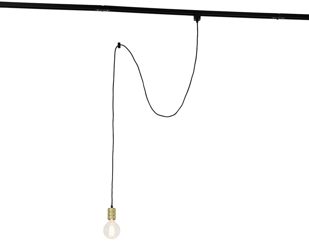 Candeeiro Pendente com Suspensão de Trilho Dourado - Iconic Cavalux Moderno