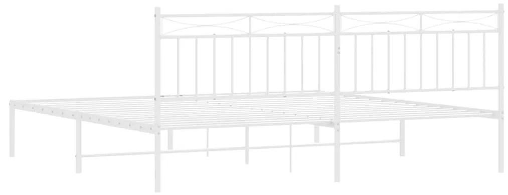 Estrutura de cama com cabeceira 193x203 cm metal branco