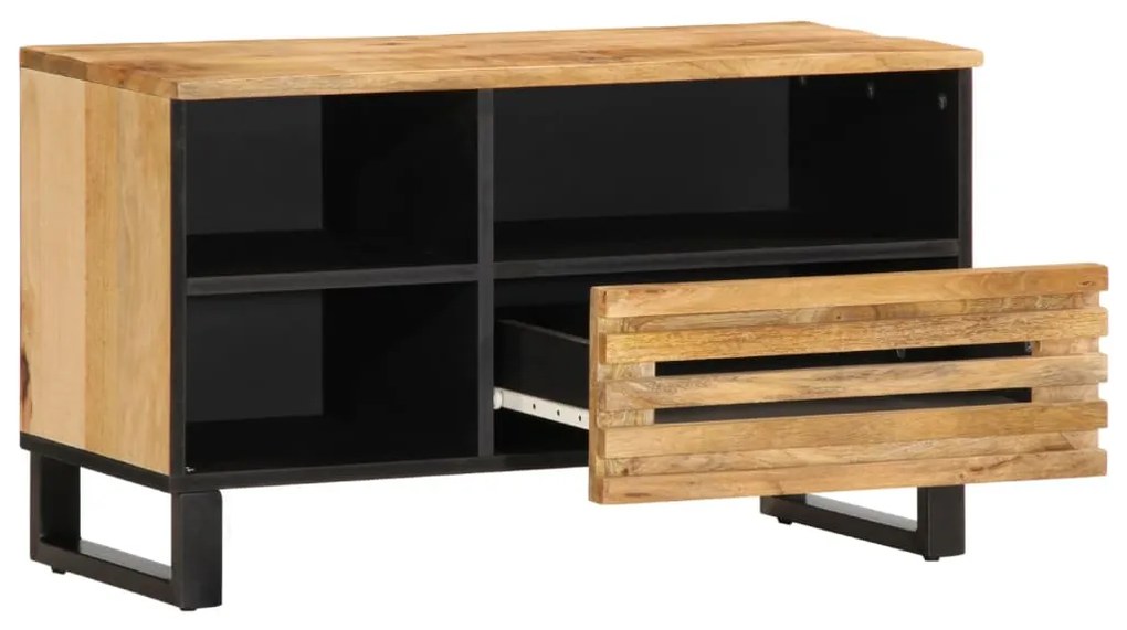 Móvel de TV 80x34x46 cm madeira de mangueira áspera maciça