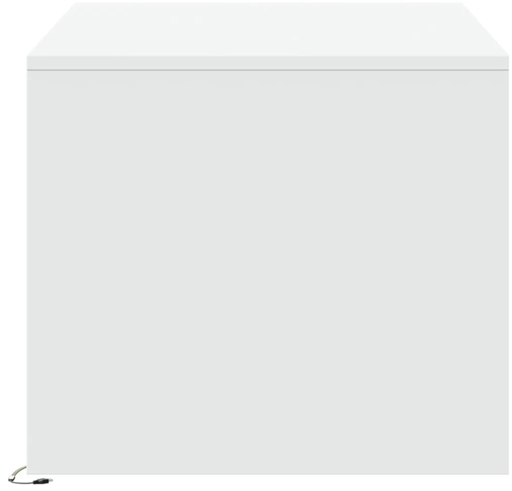 Mesa de centro com luzes LED derivados de madeira branco