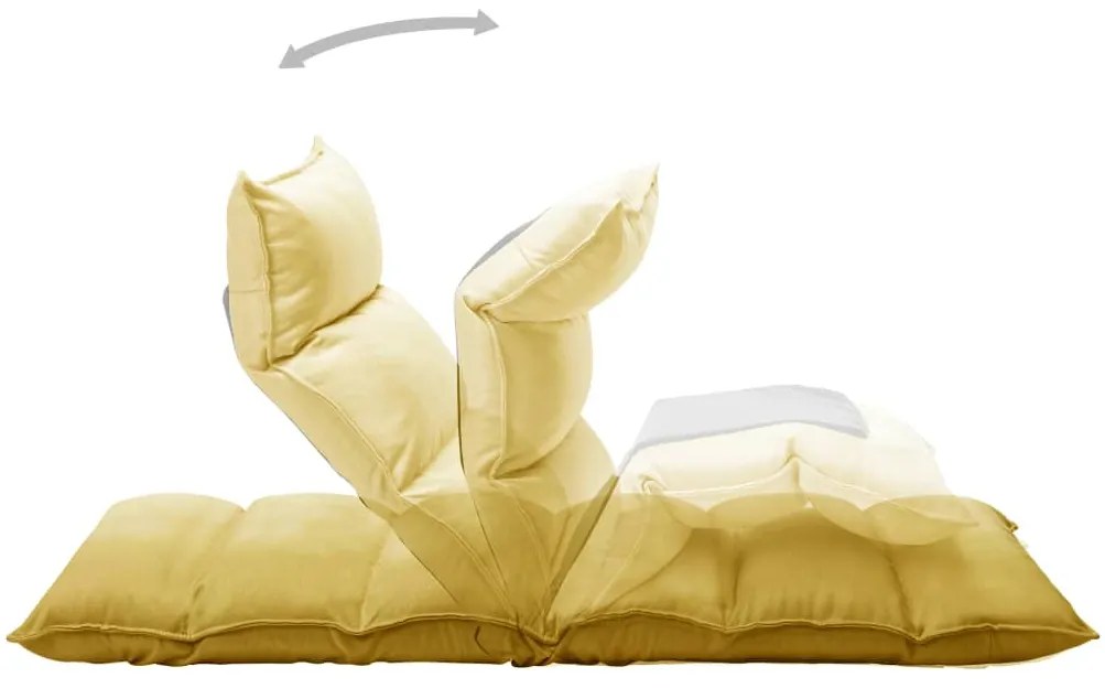 Colchão dobrável tecido amarelo mostarda
