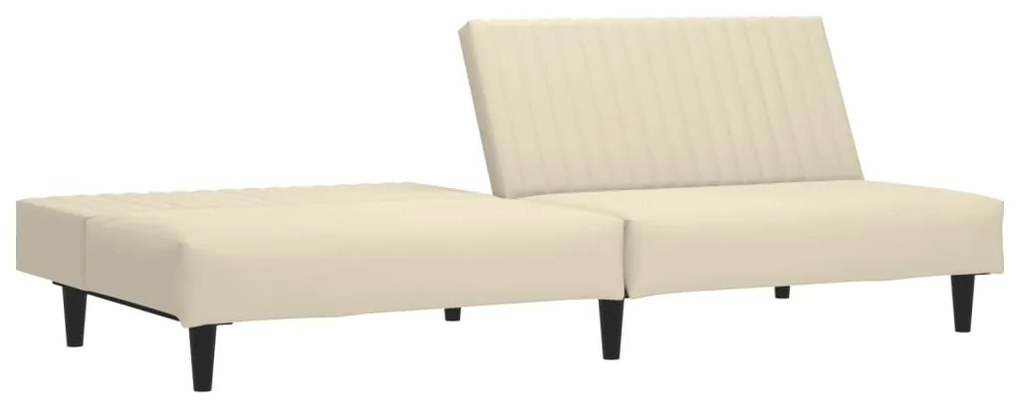 Sofá-cama de 2 lugares veludo cor creme