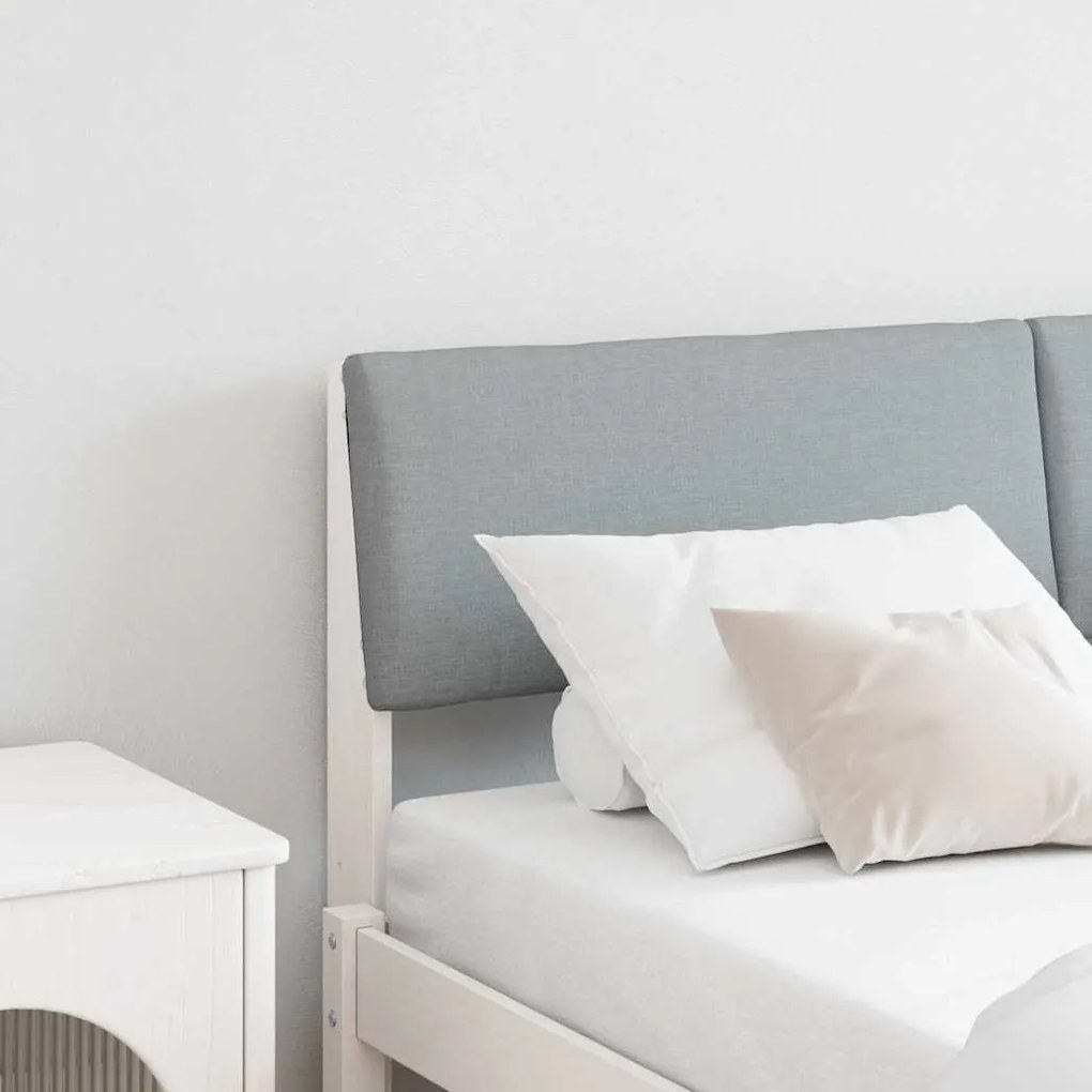 vidaXL Cabeceira estofada Cinzento-claro 150 cm