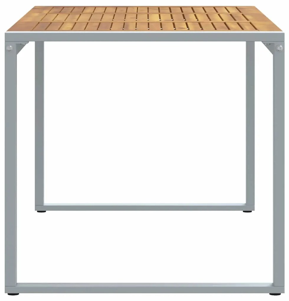 Mesa de Jantar ao Ar Livre vidaXL Cinza 140x80x75 cm Aço e Madeira Sól