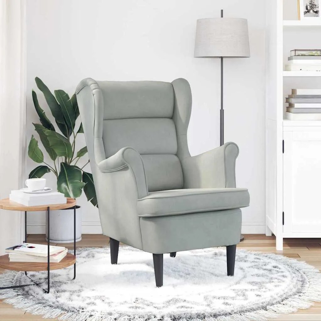 vidaXL Poltrona Cinzento-claro 71 x 92 x 91 cm Veludo