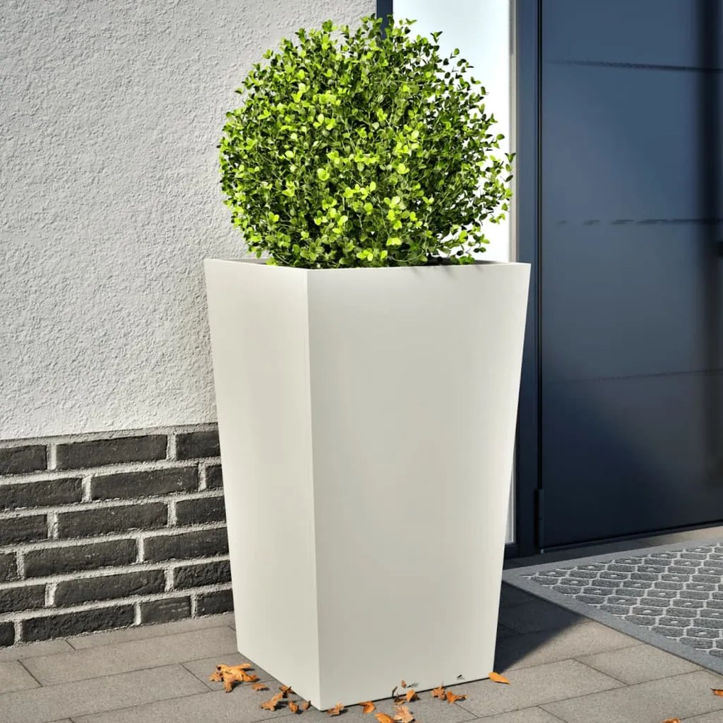 vidaXL Vaso/floreira de jardim 2 pcs 45x45x75 cm aço branco