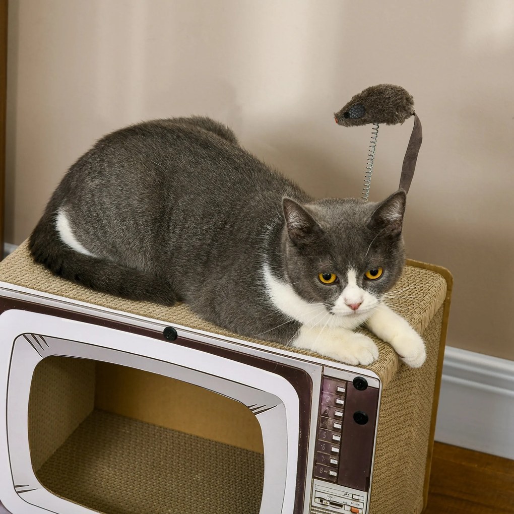 Arranhador de Cartão para Gatos Casa para Gatos em Forma de Televisor