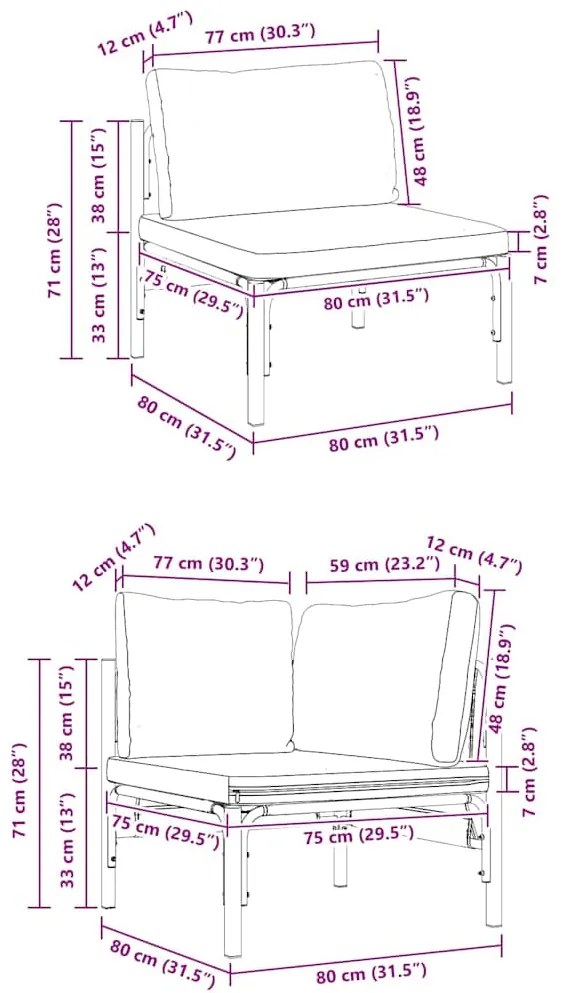 Conjunto de Sofá de Jardim 12 pcs Antracite Aço